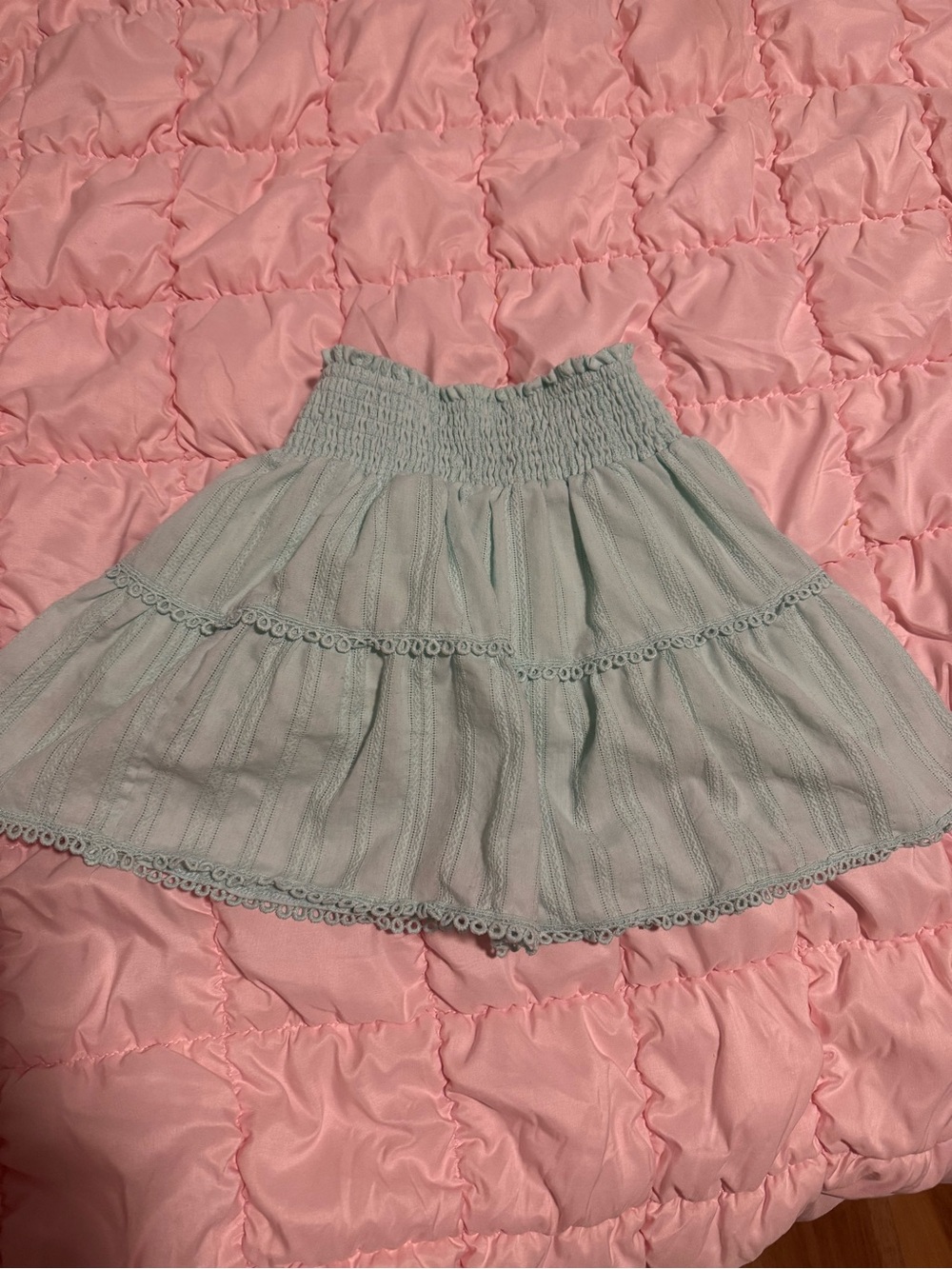 Little Olin size 8Y Light Mint Tiered Smocked Waist Skirt NEW